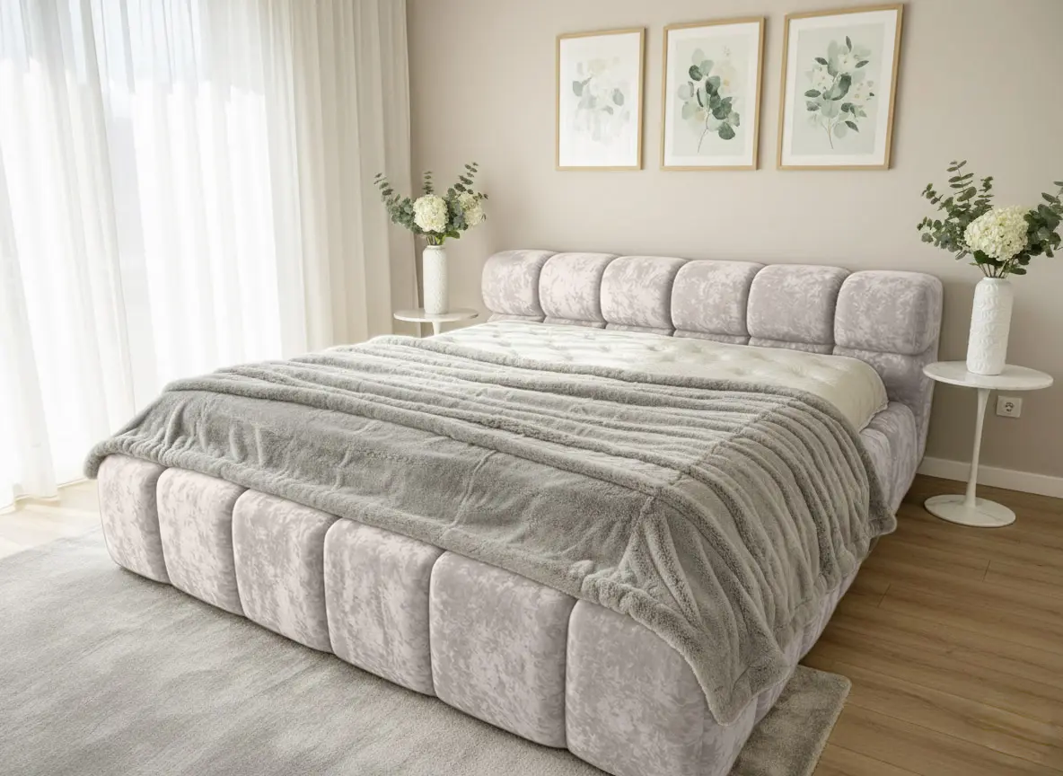 Кровать Charmbed Premium Kelly 160x200 Malibu 02 (Light Gray)