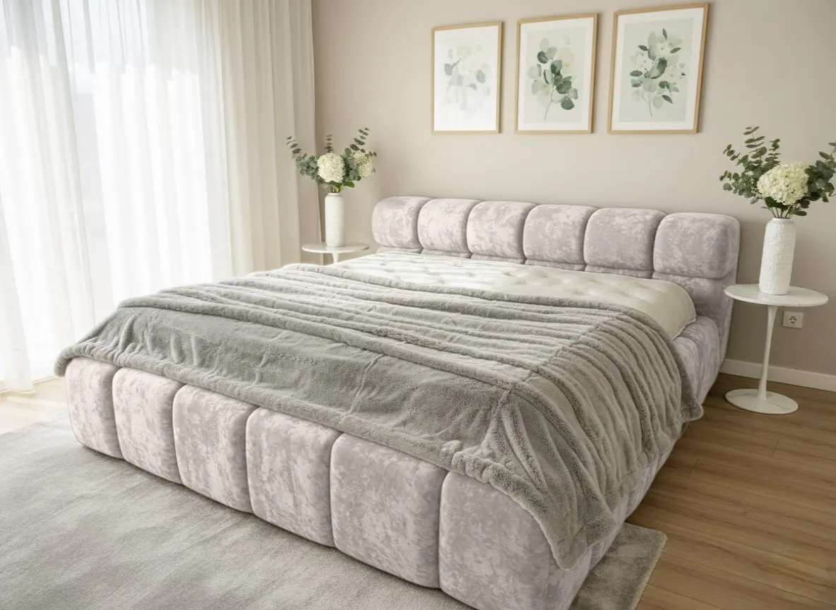Кровать Charmbed Premium Kelly 180x200 Malibu 02 (Light Gray)