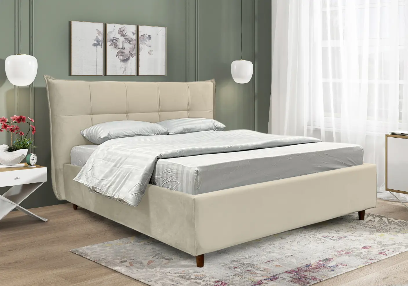 Pat Charmbed Premium Lesley 160x200 Laguna 08 (Gray Beige)