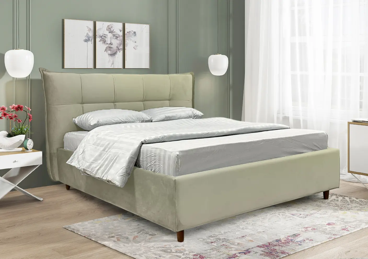 Pat Charmbed Premium Lesley 160x200 Laguna 09 (Stone Grey)