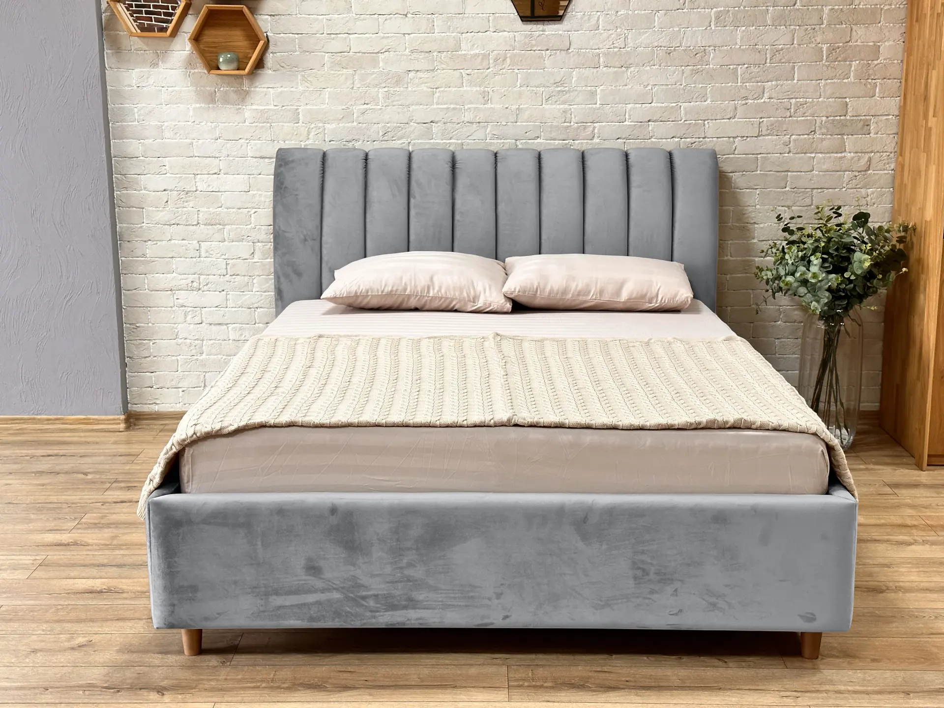 Кровать Charmbed Premium Margo 160x200 Laguna 42 (Light Gray) - 2