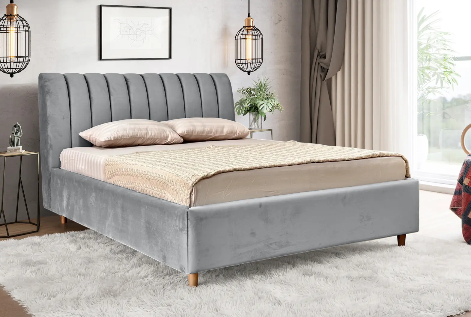 Кровать Charmbed Premium Margo 160x200 Laguna 42 (Light Gray)
