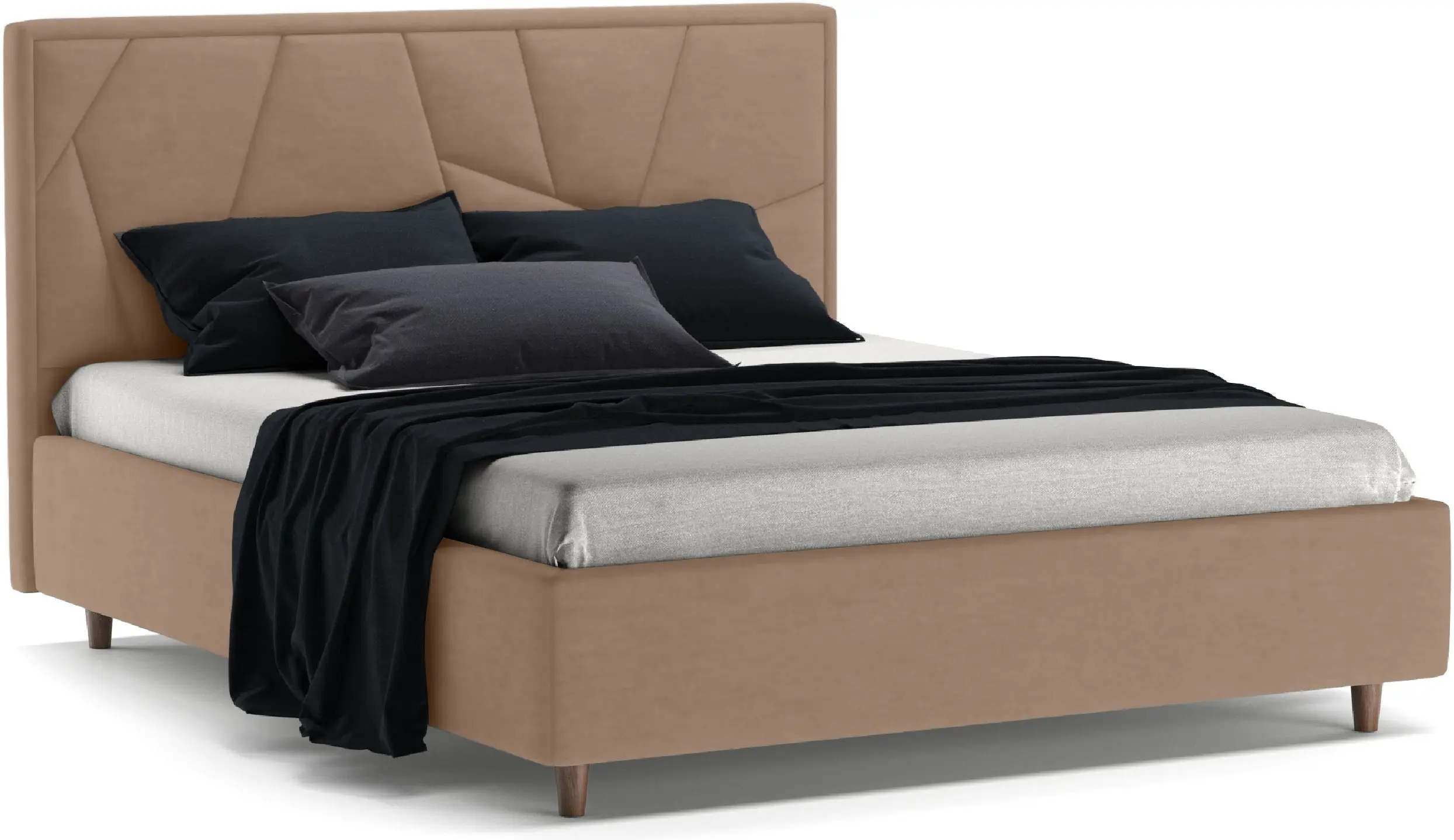 Кровать Charmbred Confort Seul Modern 140x200 Velluto 03 (Mika/Walnut)