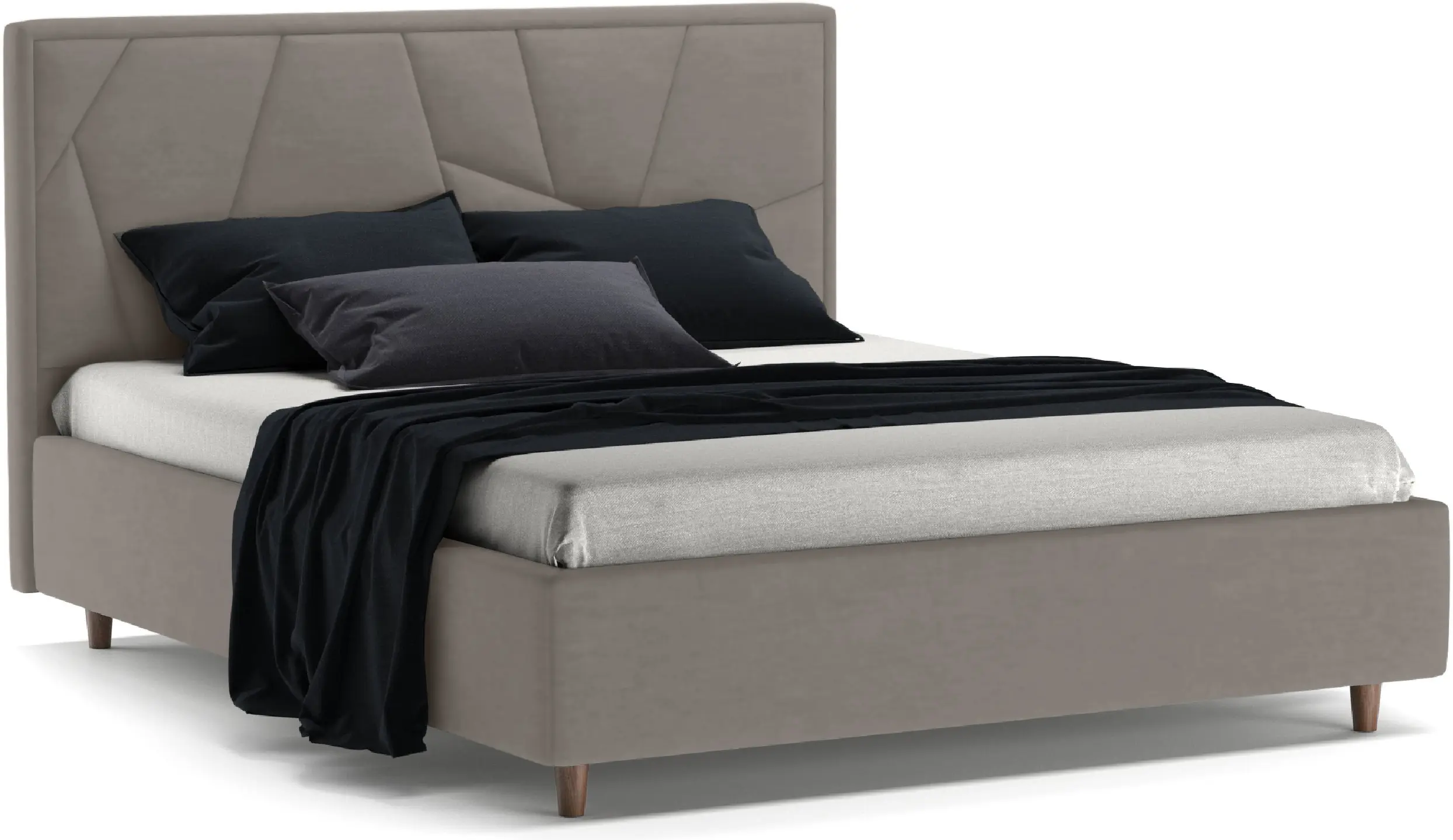 Кровать Charmbred Confort Seul Modern 140x200 Velluto 15 (Silver/Walnut)