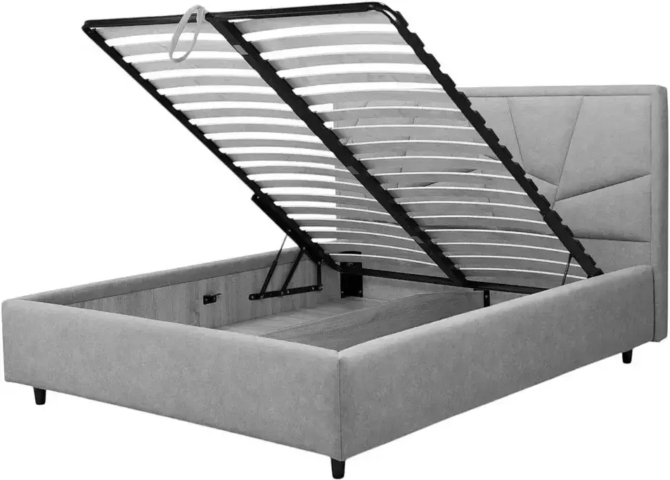 Кровать Charmbred Confort Seul Modern 160x200 Velluto 16 (Grey/Walnut)