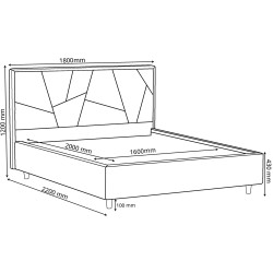 Кровать Charmbred Confort Seul Modern 160x200 Velluto 16 (Grey/Walnut) Thumb