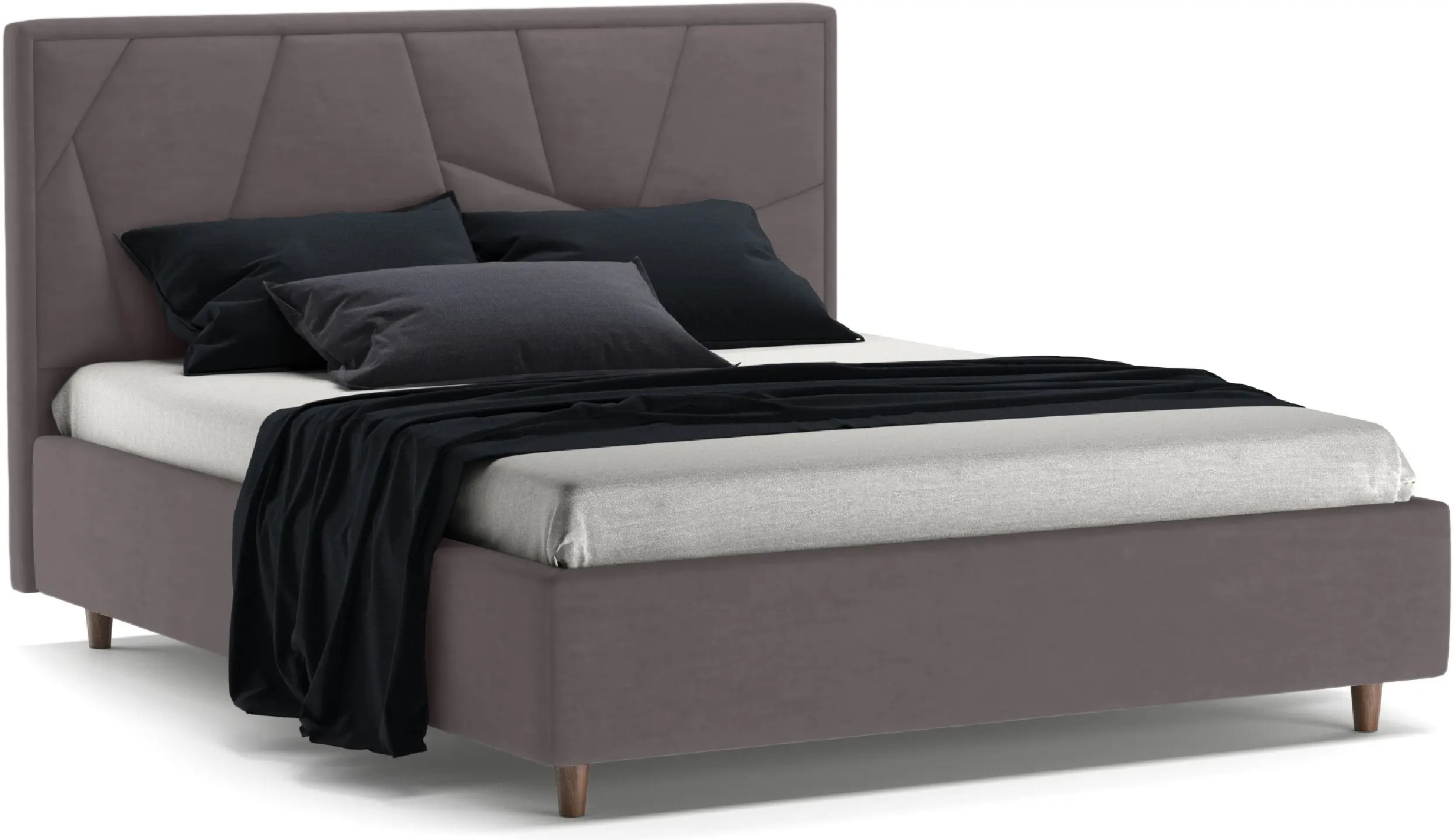 Кровать Charmbred Confort Seul Modern 180x200 Velluto 16 (Grey/Walnut)