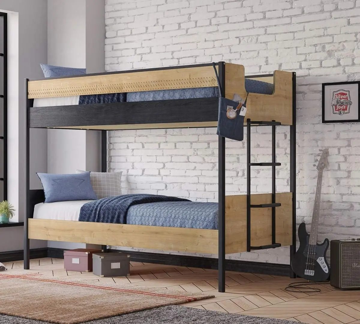 Pat suprapus Cilek Black Line 20.58.1404.00 90x200 (Blak/Wood) - 2