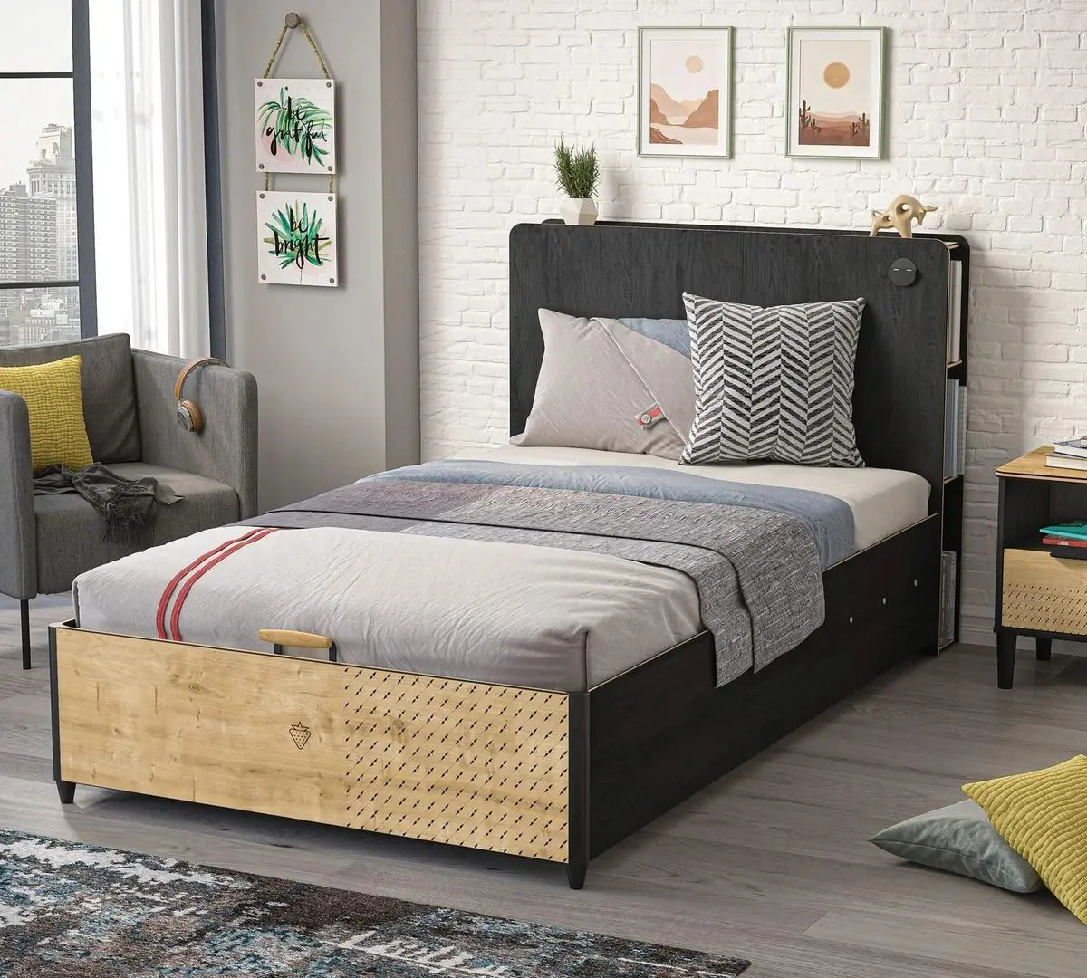 Кровать Cilek Black 20.58.1706.00 120x200 (Black/Wood) - 2