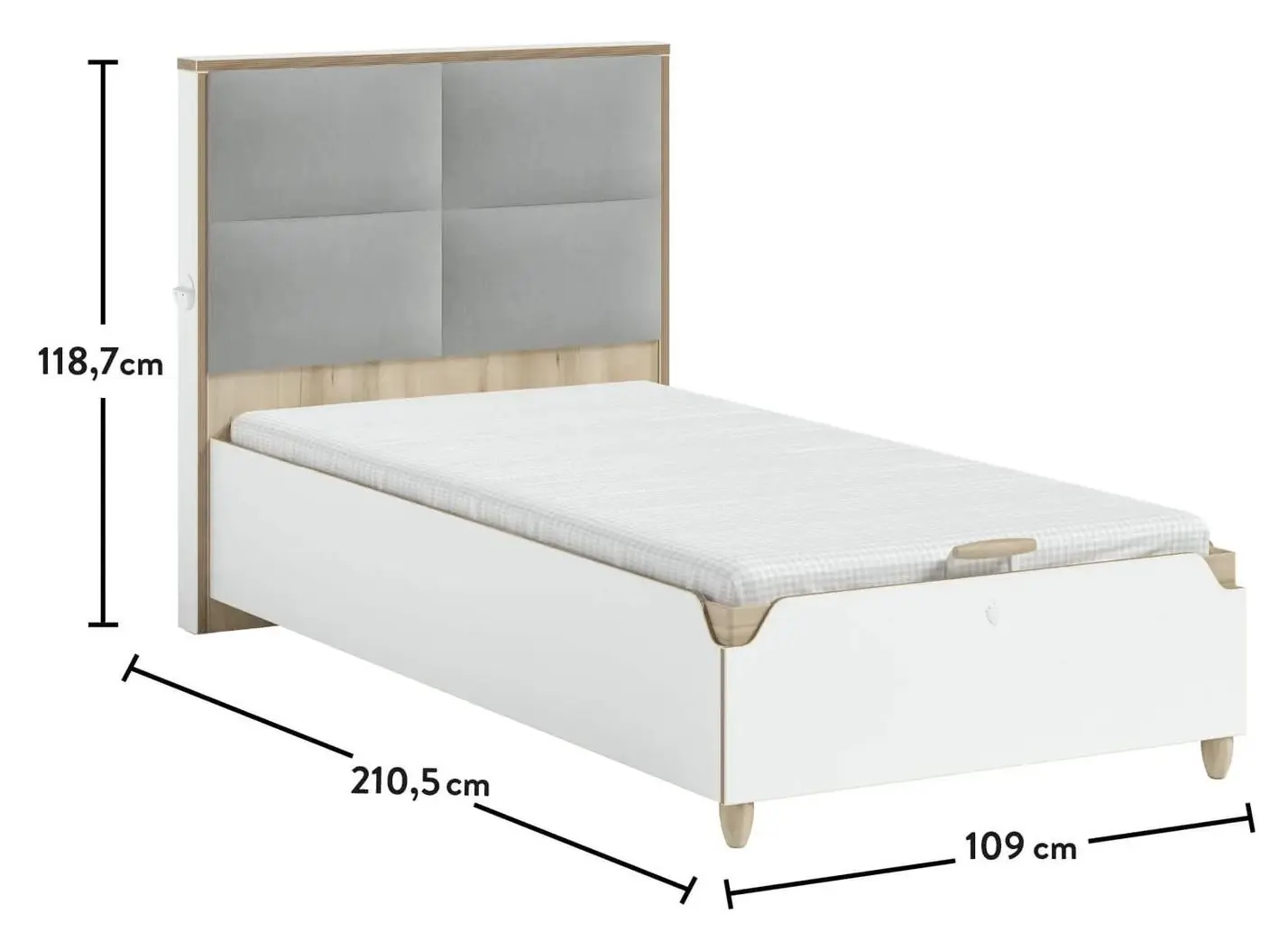 Кровать Cilek Modera 20.50.1707.00 100x200 (Gray/White) - 6