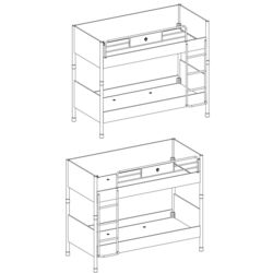 Pat suprapus + comoda Cilek Mocha 20.30.1401.00 + 20.30.1202.00 Thumb