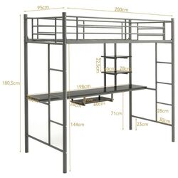 Кровать-чердак Costway HU10237SR (Silver) Thumb