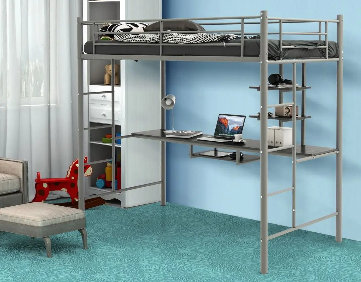 Кровать-чердак Costway HU10237SR (Silver) - 6