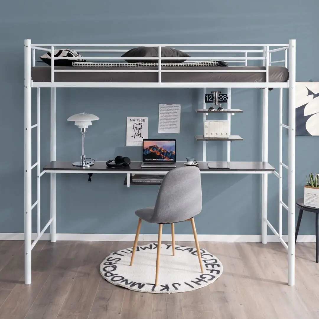Кровать-чердак Costway HU10237WH (White) - 2