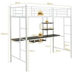 Кровать-чердак Costway HU10237WH (White) Thumb