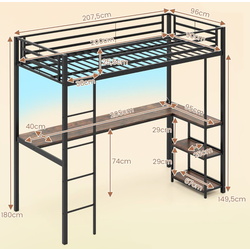 Pat supraetajat Costway HU10741DK (Black) Thumb