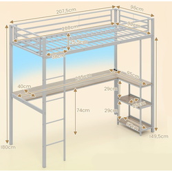 Pat supraetajat Costway HU10741SR (Silver) Thumb