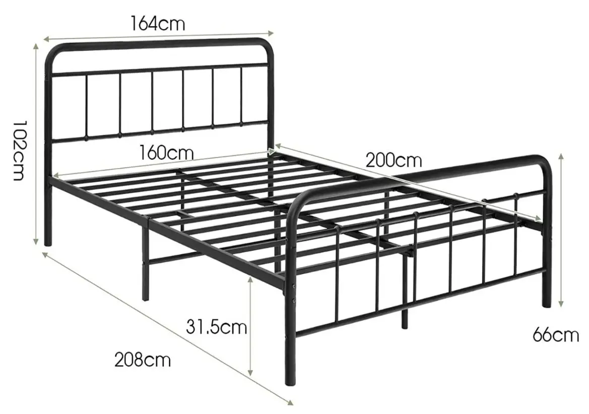 Кровать Costway HU10284DK (Black)