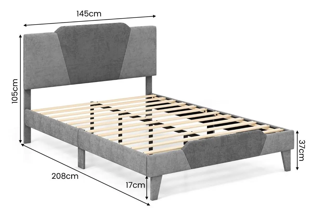 Кровать Costway HU10449GR-D (Grey) - 4