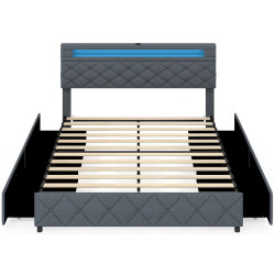 Pat Costway HU10598GR-Q LED/USB 160x200 (Grey) Thumb