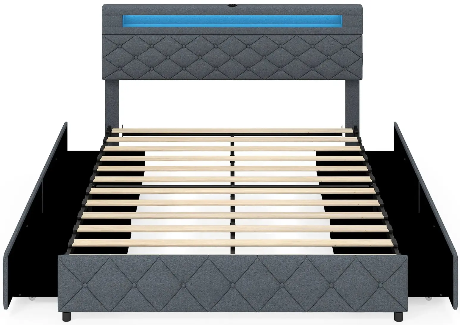 Pat Costway HU10598GR-Q LED/USB 160x200 (Grey) - 2