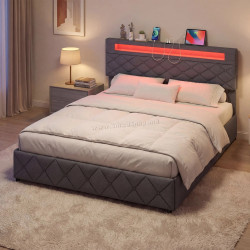 Pat Costway HU10598GR-Q LED/USB 160x200 (Grey)