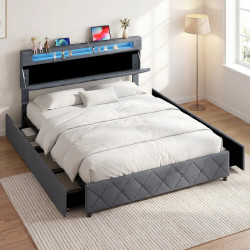 Pat Costway HU10598GR-Q LED/USB 160x200 (Grey) Thumb