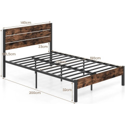 Pat Costway HU10833CF-D 140x200 (Rustic Brown/Black) Thumb