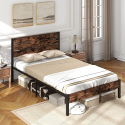 Pat Costway HU10833CF-D 140x200 (Rustic Brown/Black)