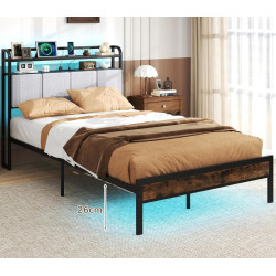 Кровать Costway HU10861DE-D (Brown/Black/Gray) Thumb