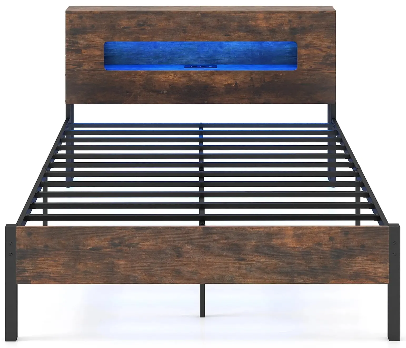 Pat Costway HU11099DE-D LED/USB 140x200 (Rustic Brown/Black) - 2