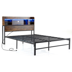 Pat Costway HU11308DE-D LED/USB 140x200 (Rustic Brown/Black) Thumb