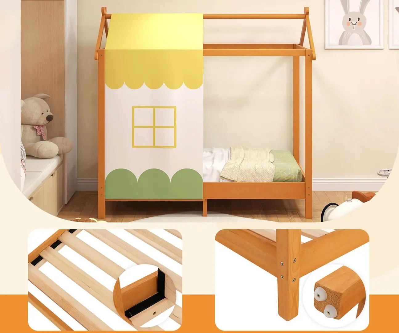 Кровать-домик Costway HU10490 73x143 (Orange)