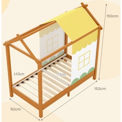 Кровать-домик Costway HU10490 73x143 (Orange) Thumb