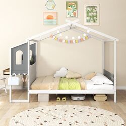 Pat casuta Costway HU10795WHF (White/Grey) Thumb