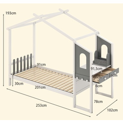 Pat casuta Costway HU10795WHT (White/Grey) Thumb