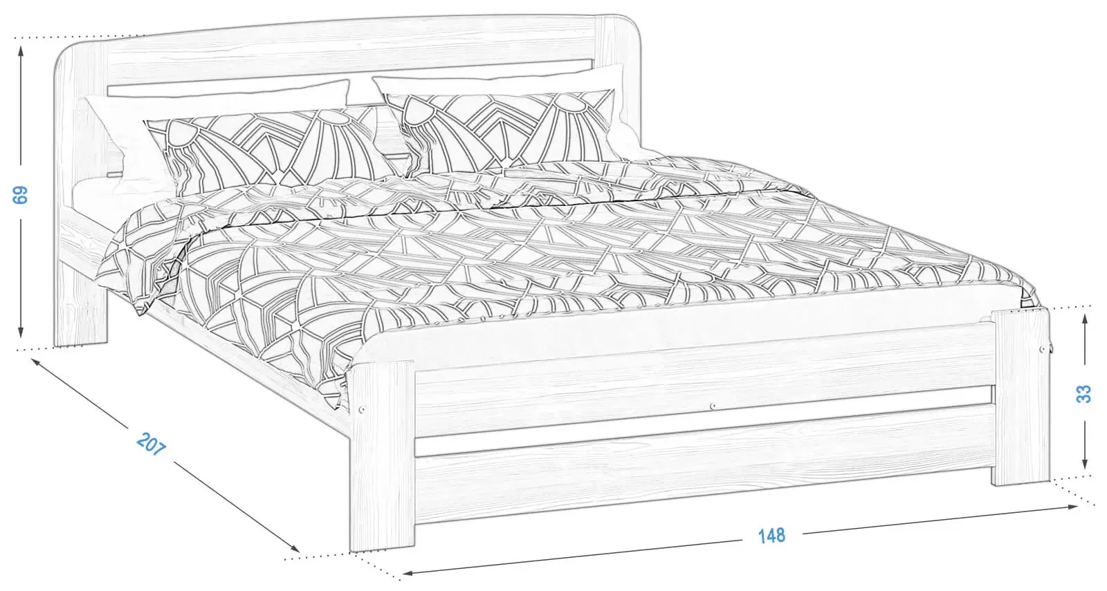 Кровать Drewmax Lidia D 140x200 - 5