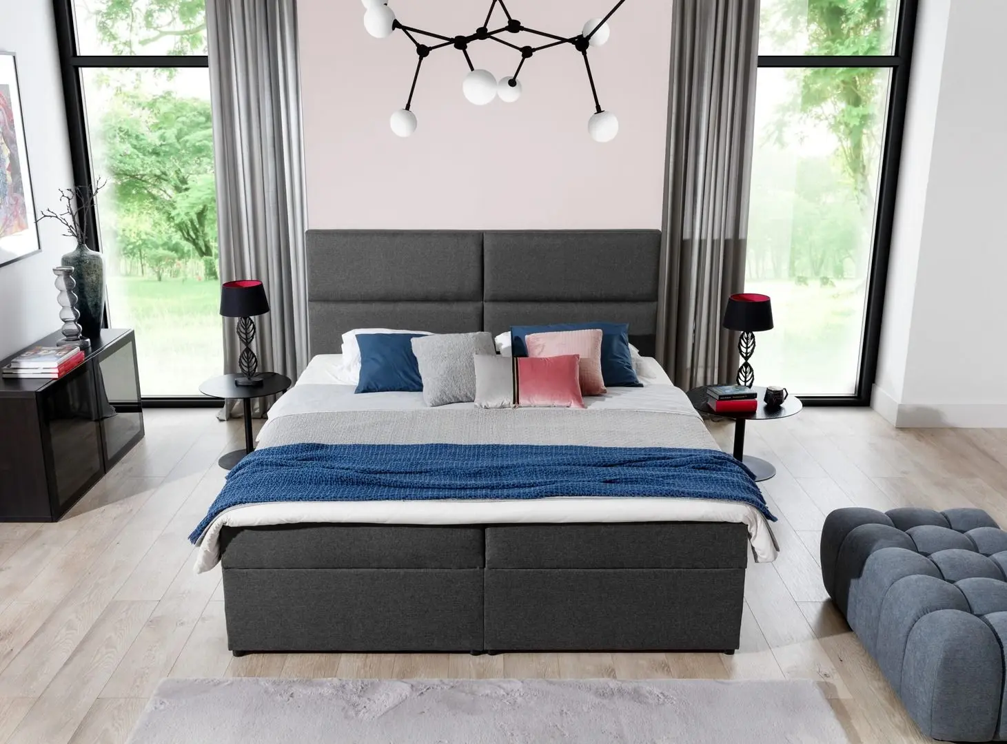 Pat Eltap Amber Omega 91 cu mecanism de ridicare 160x200 (Powdery Pink)