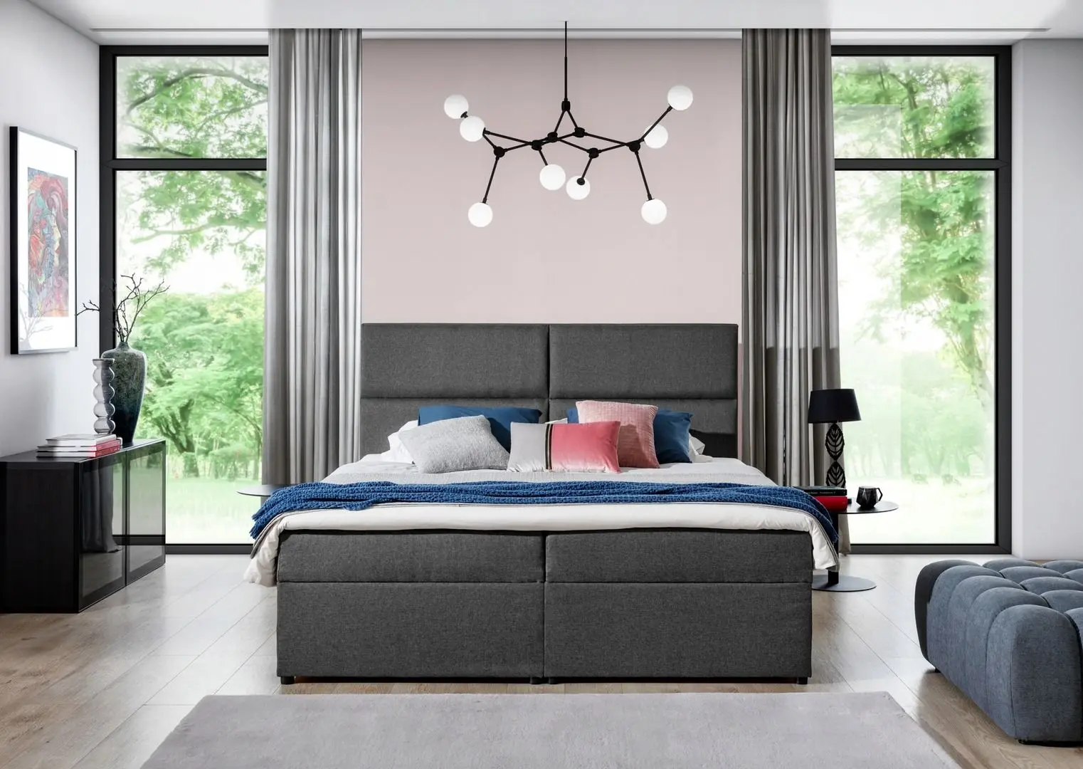 Pat Eltap Amber Sawana 05 cu mecanism de ridicare 140x200 (Dark Gray)