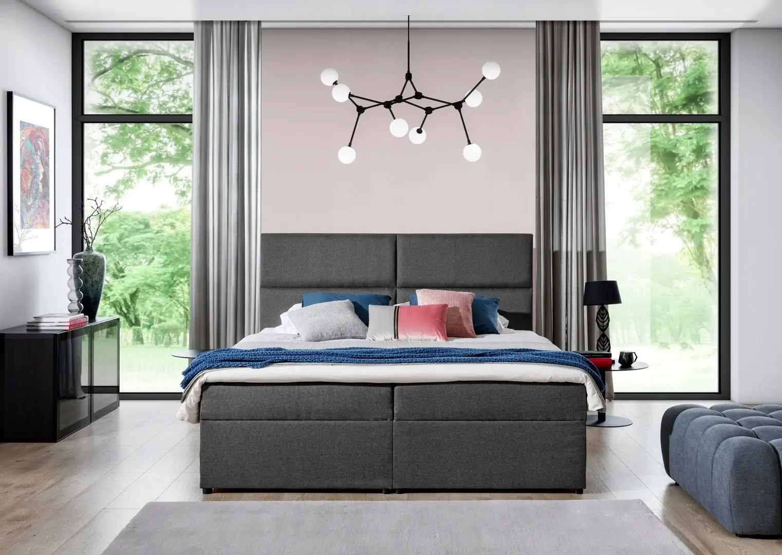 Pat Eltap Amber Sawana 21 cu mecanism de ridicare 140x200 (Gray)