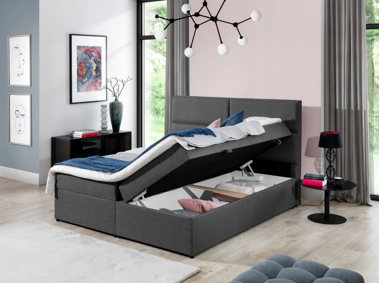 Pat Eltap Amber Sawana 21 cu mecanism de ridicare 180x200 (Gray)