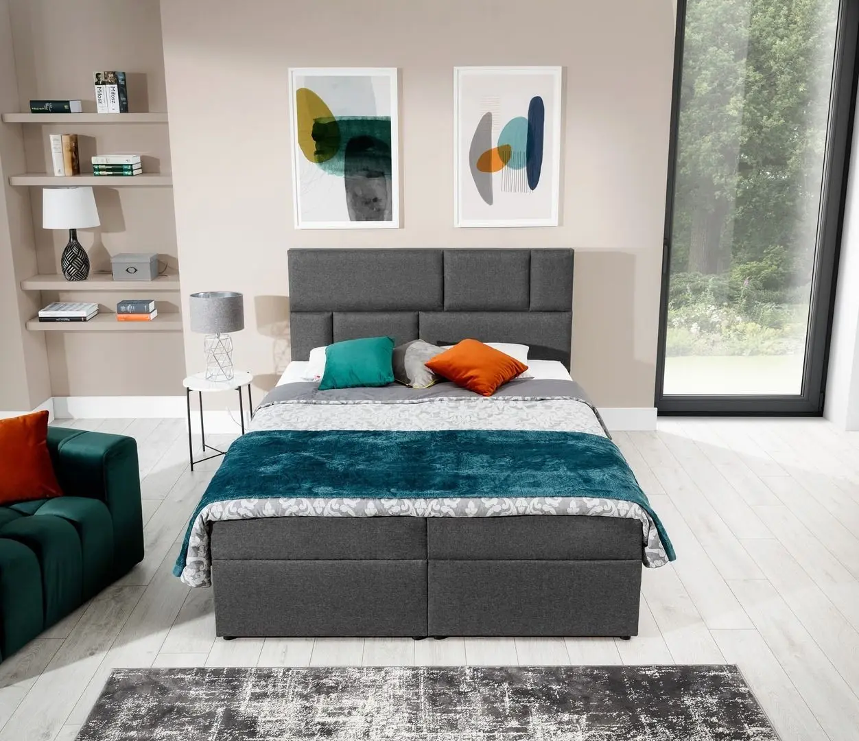 Pat Eltap Florence Sawana 05 cu mecanism de ridicare 140x200 (Dark Gray)