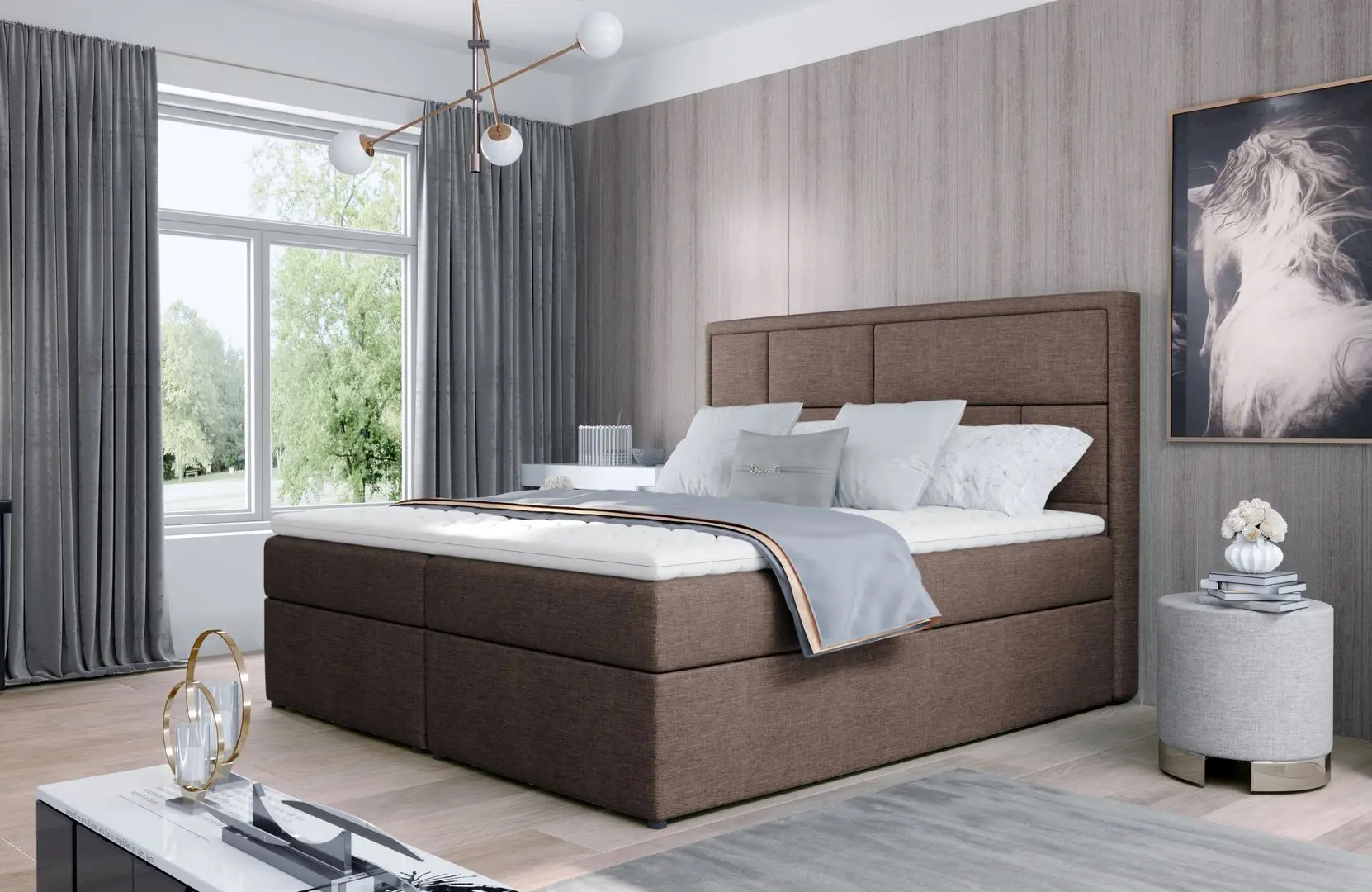 Pat Eltap Meron Sawana 25 cu mecanism de ridicare 180x200 (Brown)