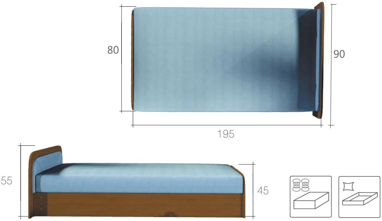 Pat Eltap Parys 80x190 Alova 29 Left (Brown/Blue)