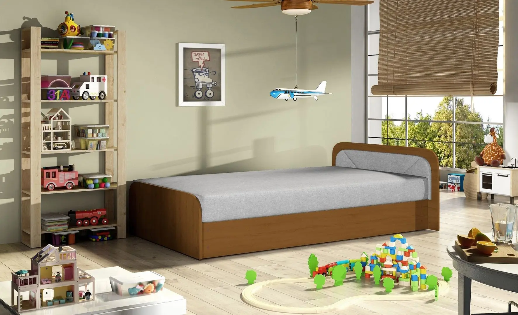 Кровать Eltap Parys 80x190 Sawana 21 Right (Brown/Gray)