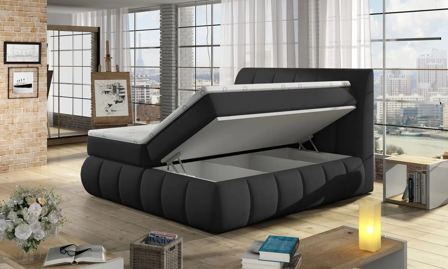 Pat Eltap Vicenzo Kronos 06 cu mecanism de ridicare 140x200 (Brown)