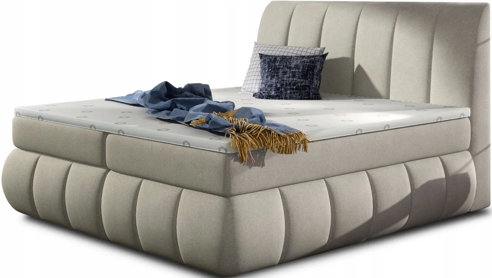 Pat Eltap Vincenzo Orinoco 21 cu mecanism de ridicare 160x200 (Light Beige-Gray)