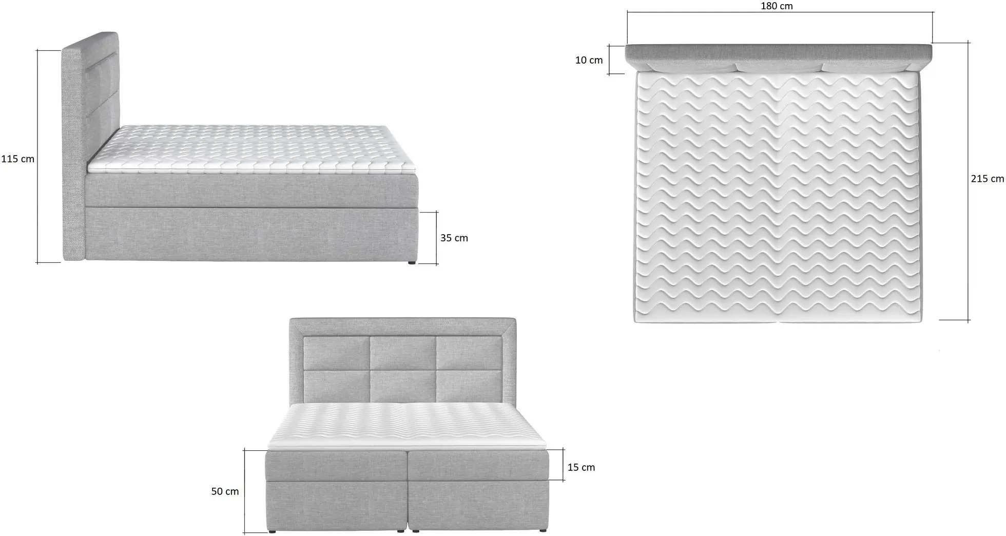 Pat Eltap Vivre Dora 21 cu mecanism de ridicare 180x200 (Beige)