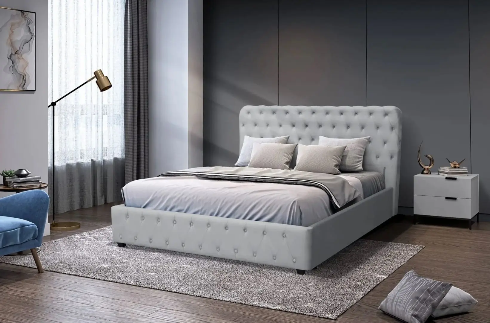 Кровать Fabrik Home Belinda TX-174 180x200 (Серый)