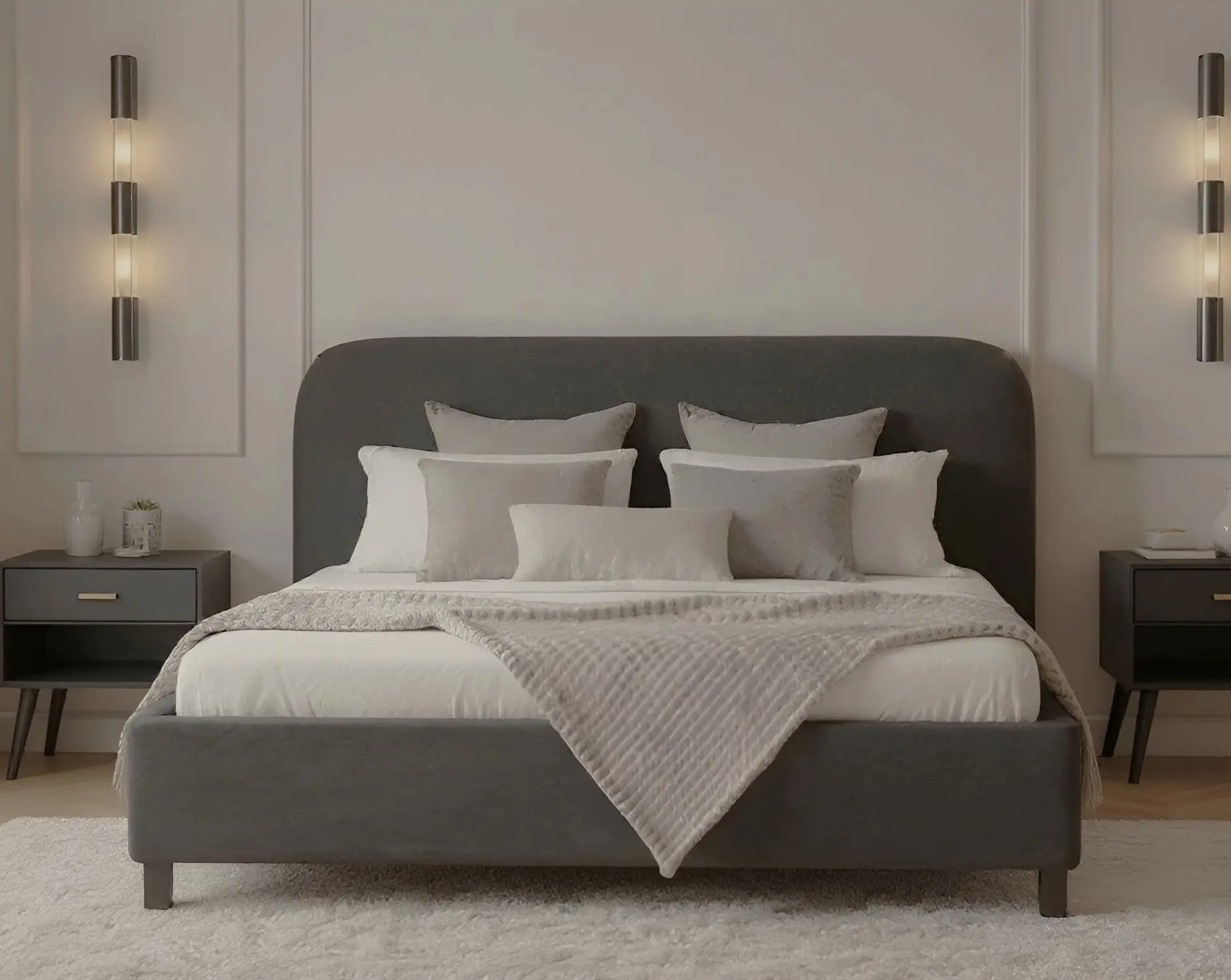 Кровать Fabrik Home Lush 160x200 (Тёмно-серый)